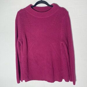 Talbots Raspberry Pink Cotton Knit Crew Neck Sweater XL